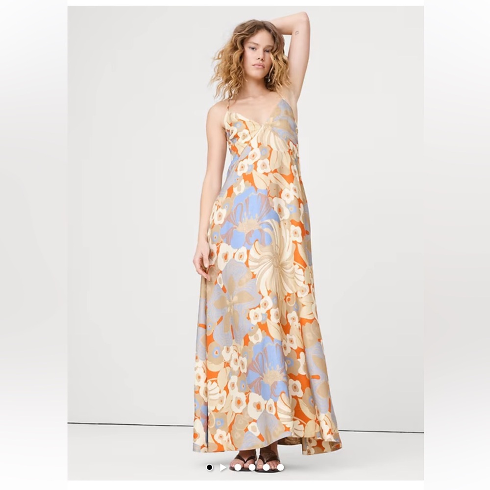 Banana Republic Floral VISCOSE-LINEN MAXI DRESS